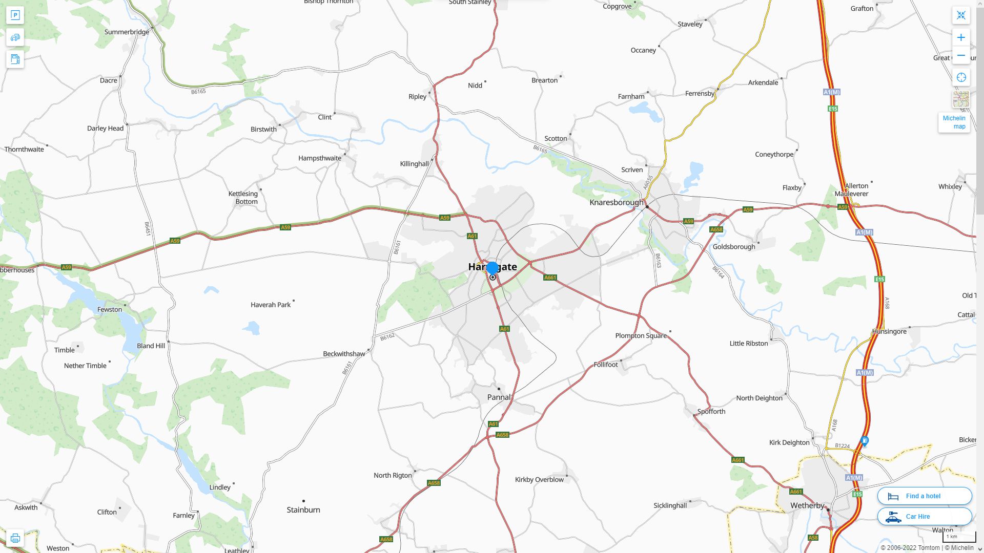 Harrogate Royaume Uni Autoroute et carte routiere